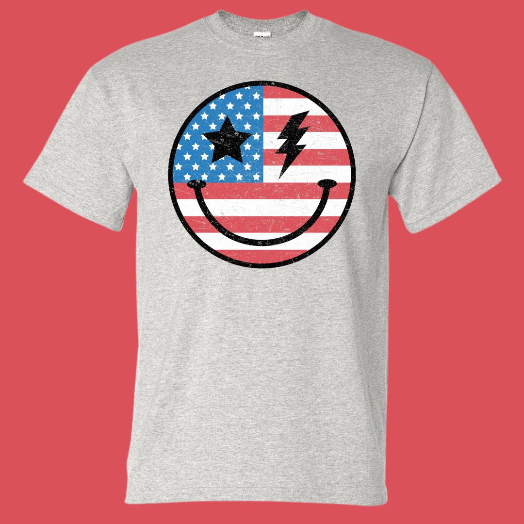 American Flag Smiley T-shirt