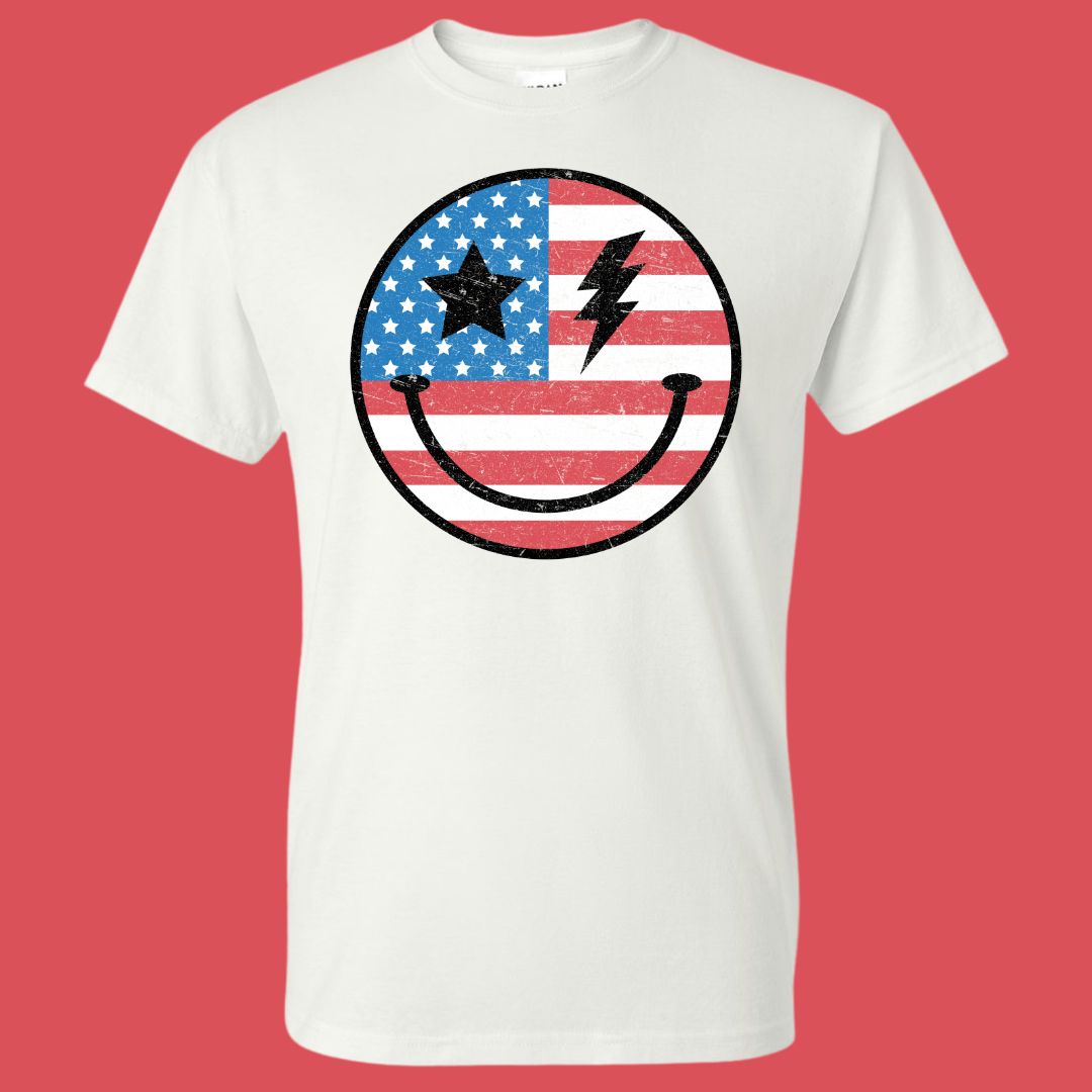 American Flag Smiley T-shirt