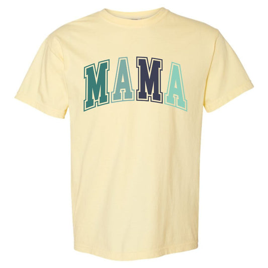 MAMA Blue/Green Collegiate Lettered Short Sleeve T-shirt