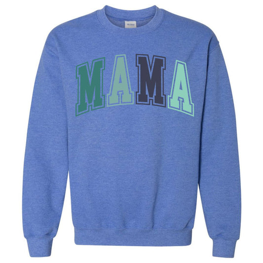 MAMA Blue/Green Collegiate Lettered Sweatshirt