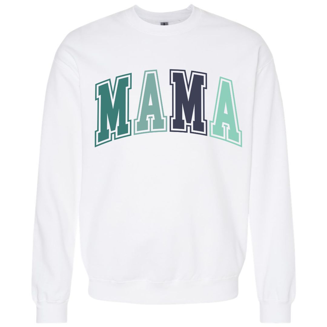 MAMA Blue/Green Collegiate Lettered Sweatshirt