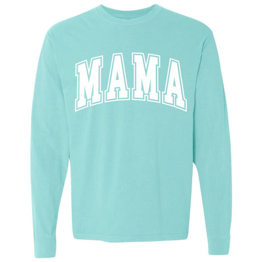 MAMA White Collegiate Lettered Long Sleeve T-shirt