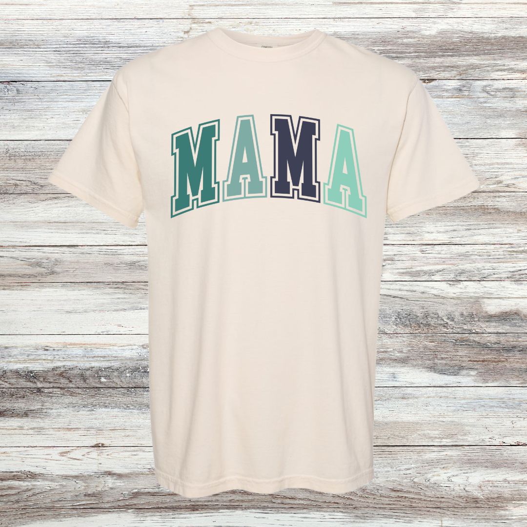 MAMA T-shirt/Ivory/Blue/Green