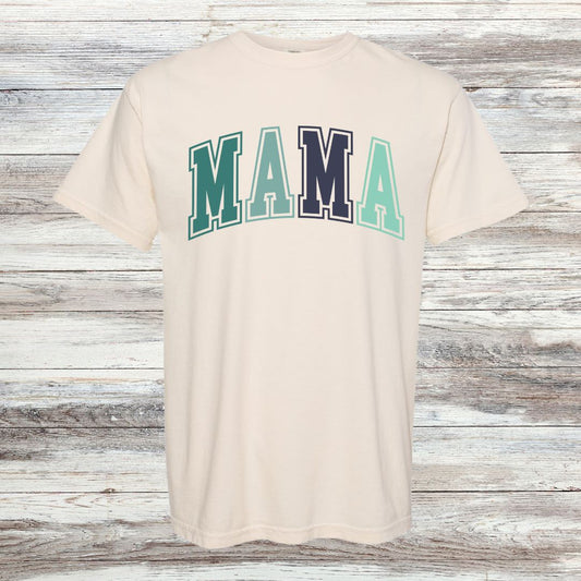 MAMA T-shirt/Ivory/Blue/Green