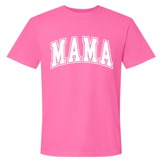 MAMA White Collegiate Lettered Short Sleeve T-shirt