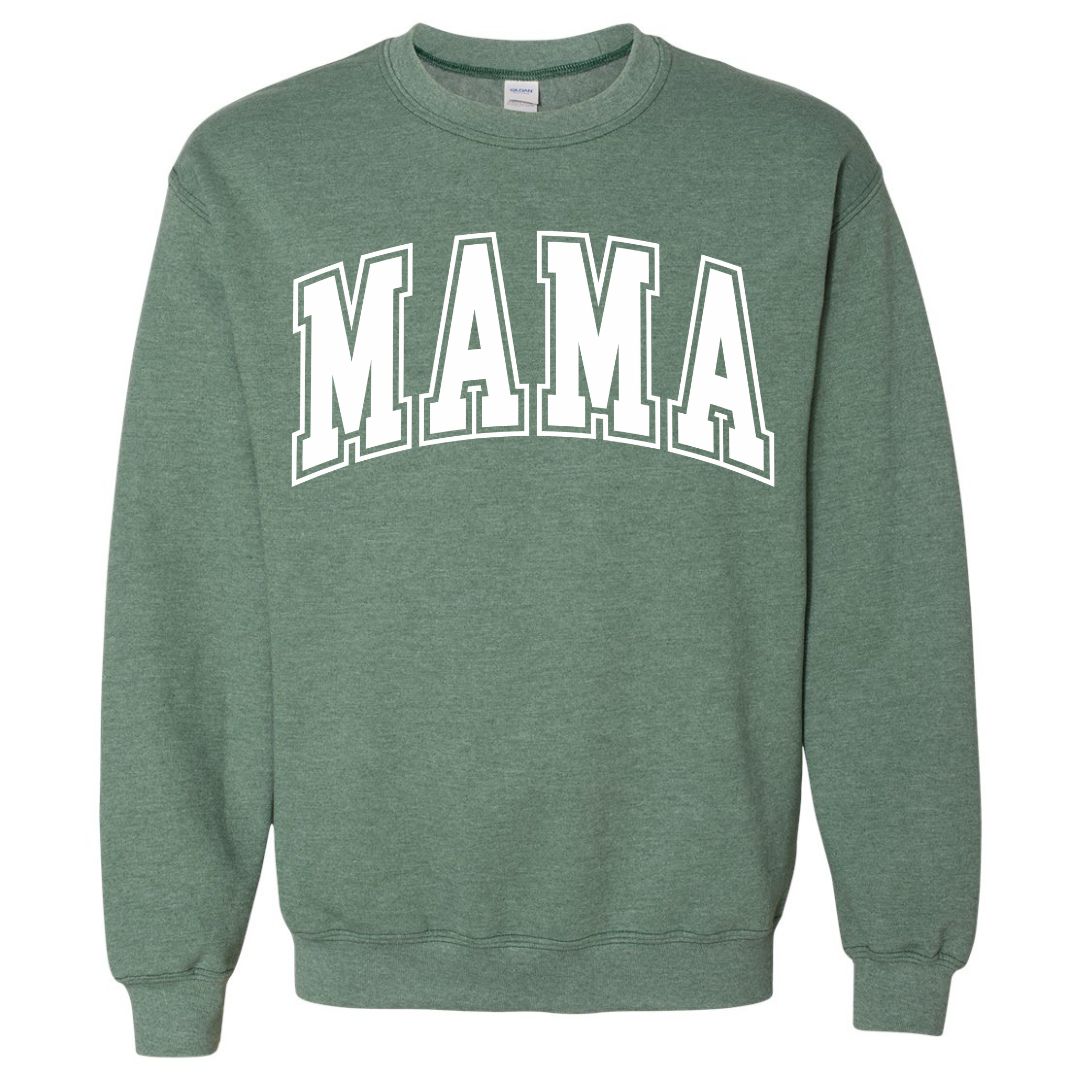 MAMA White Collegiate Lettered Sweatshirt