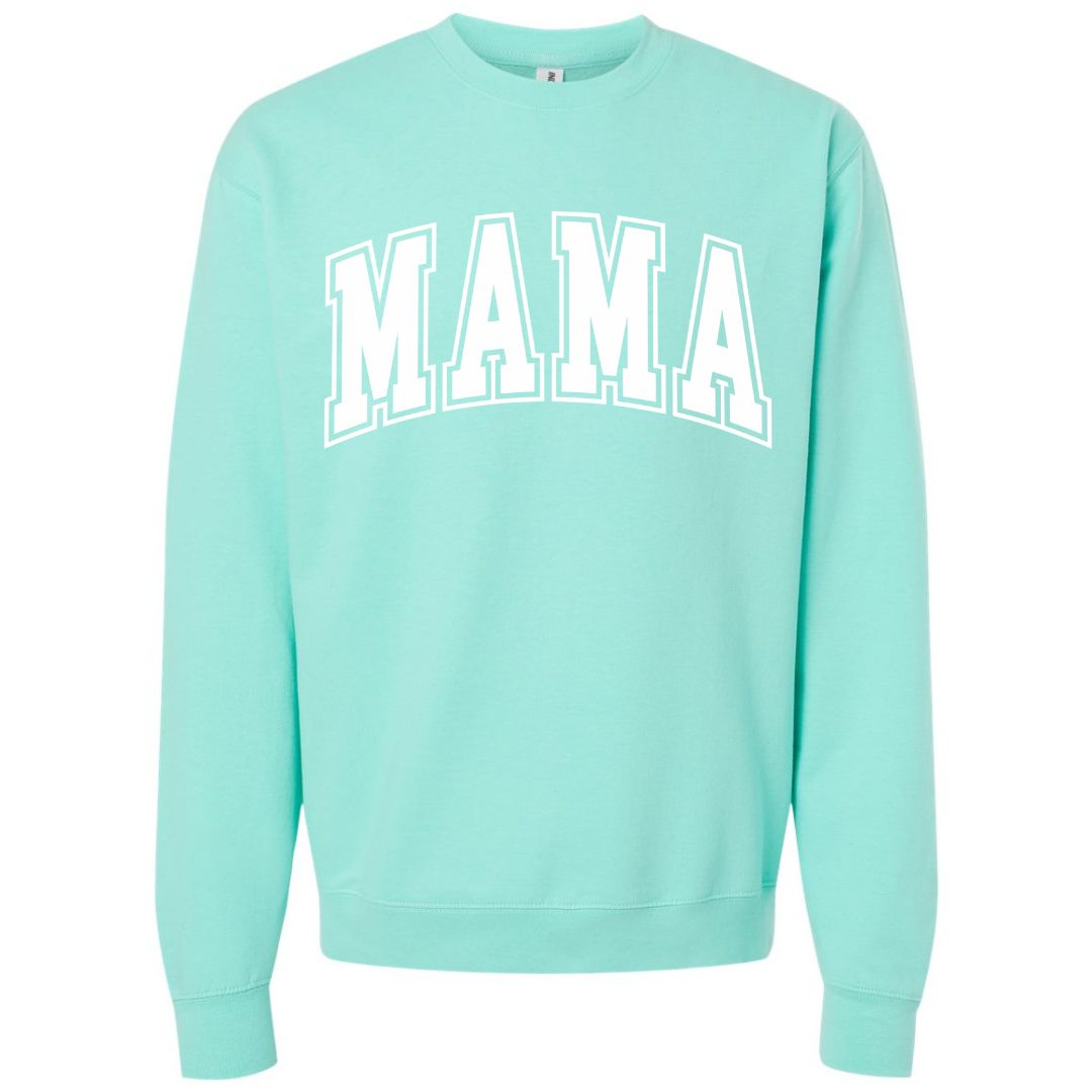 MAMA White Collegiate Lettered Sweatshirt