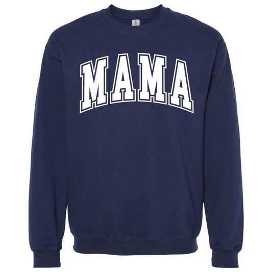 MAMA White Collegiate Lettered Sweatshirt