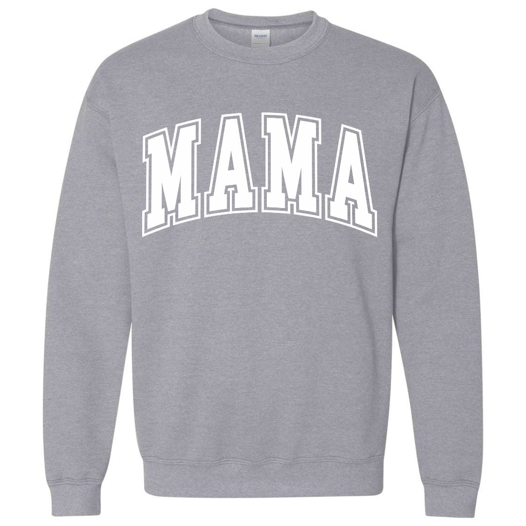 MAMA White Collegiate Lettered Sweatshirt