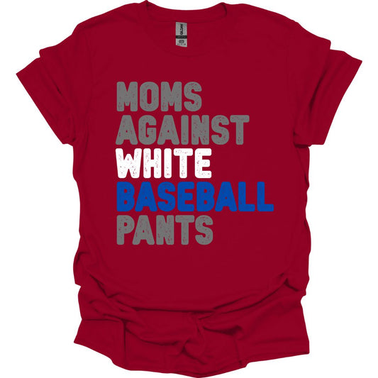 Moms Against White Baseball Pants (Gildan)