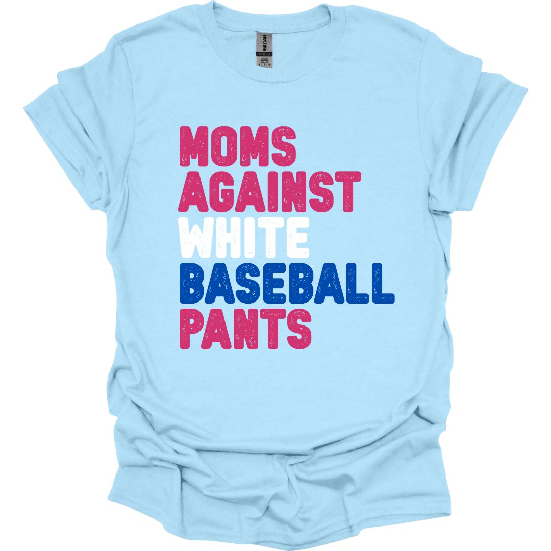 Moms Against White Baseball Pants (Gildan)