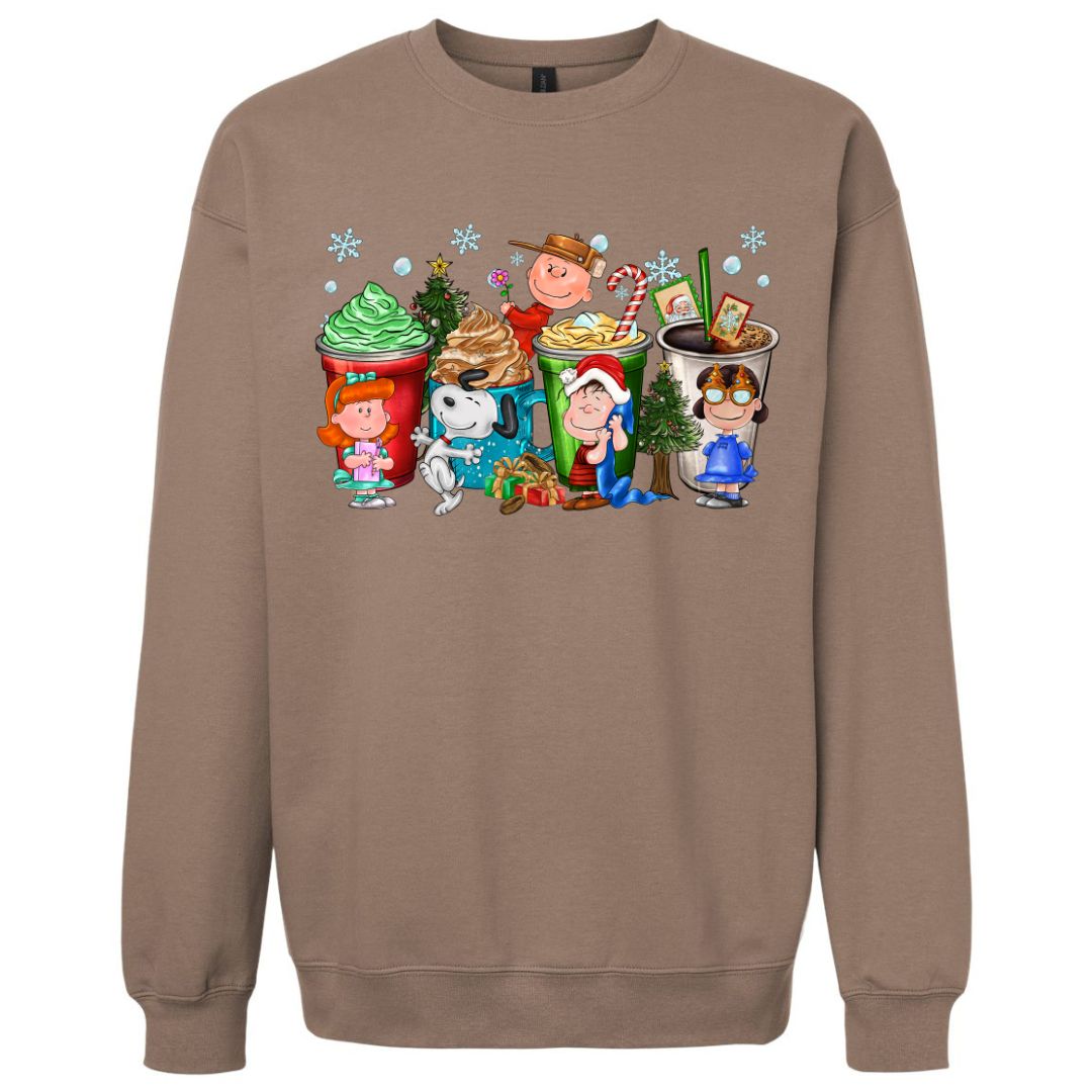 Peanuts Christmas Coffee Cups Sweatshirt/T-shirt