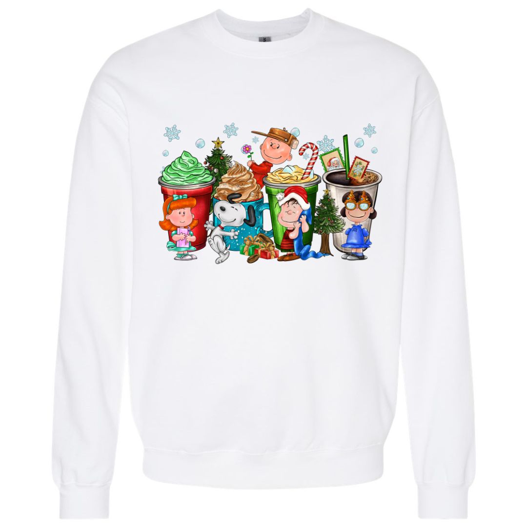 Peanuts Christmas Coffee Cups Sweatshirt/T-shirt