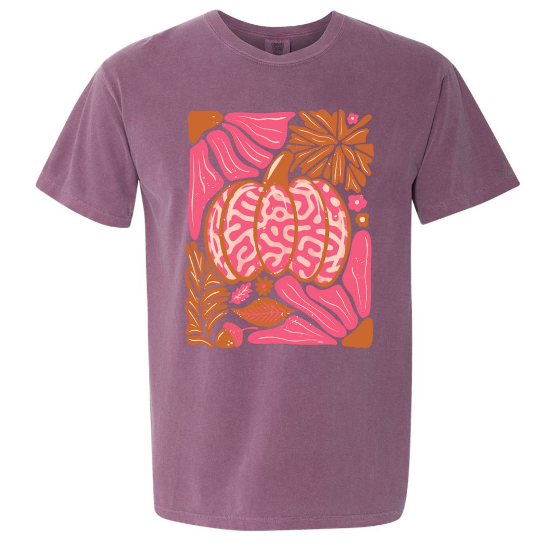 Pink Leopard Pumpkin & Floral Tee