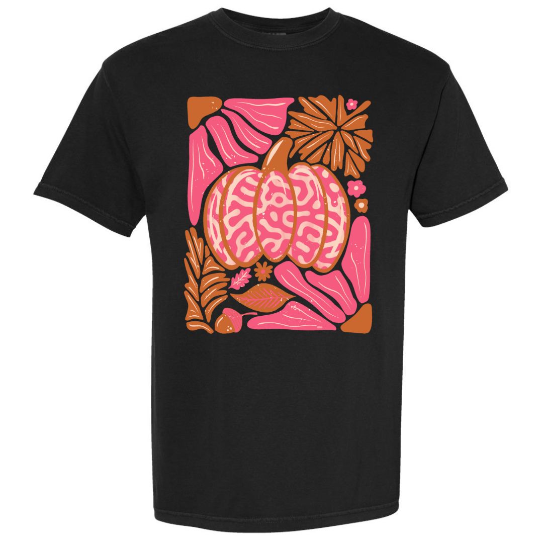 Pink Leopard Pumpkin & Floral Tee