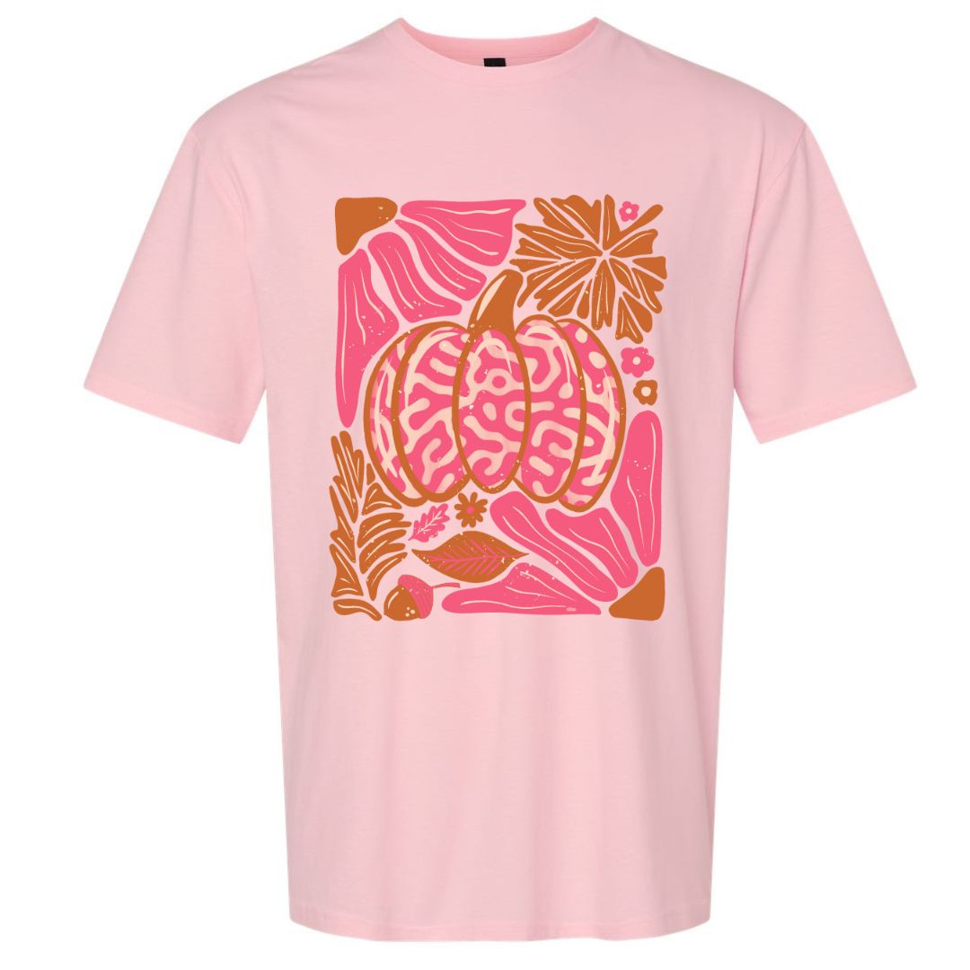 Pink Leopard Pumpkin & Floral Tee