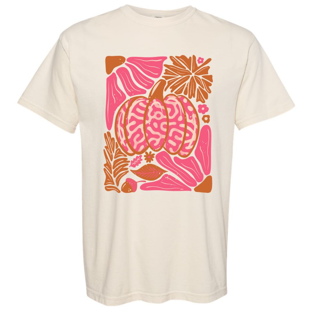 Pink Leopard Pumpkin & Floral Tee