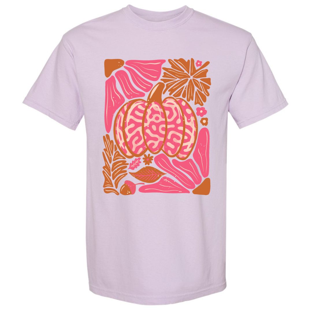 Pink Leopard Pumpkin & Floral Tee