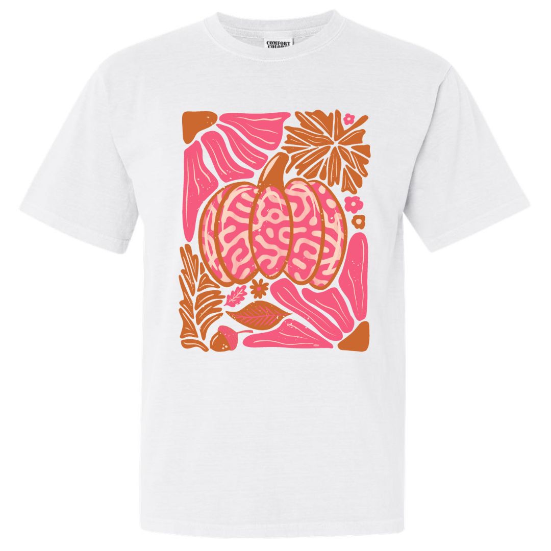 Pink Leopard Pumpkin & Floral Tee