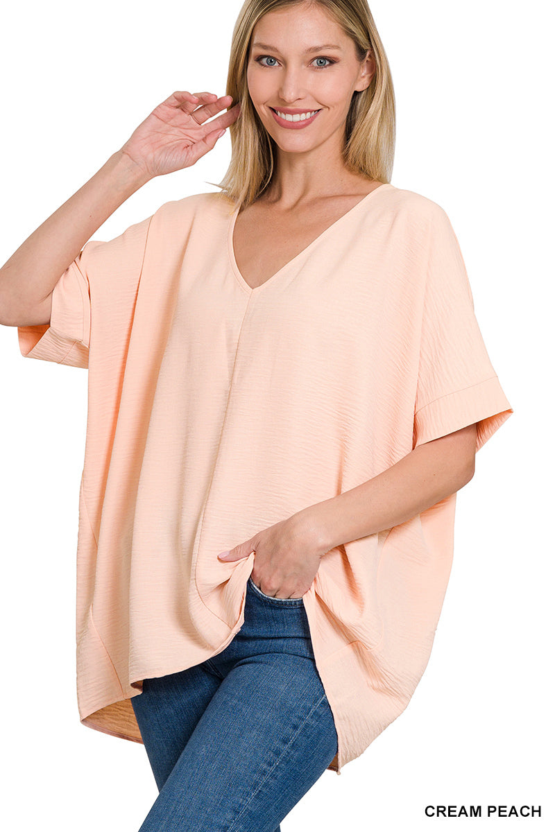 V-Neck Dolman Short Sleeve Top