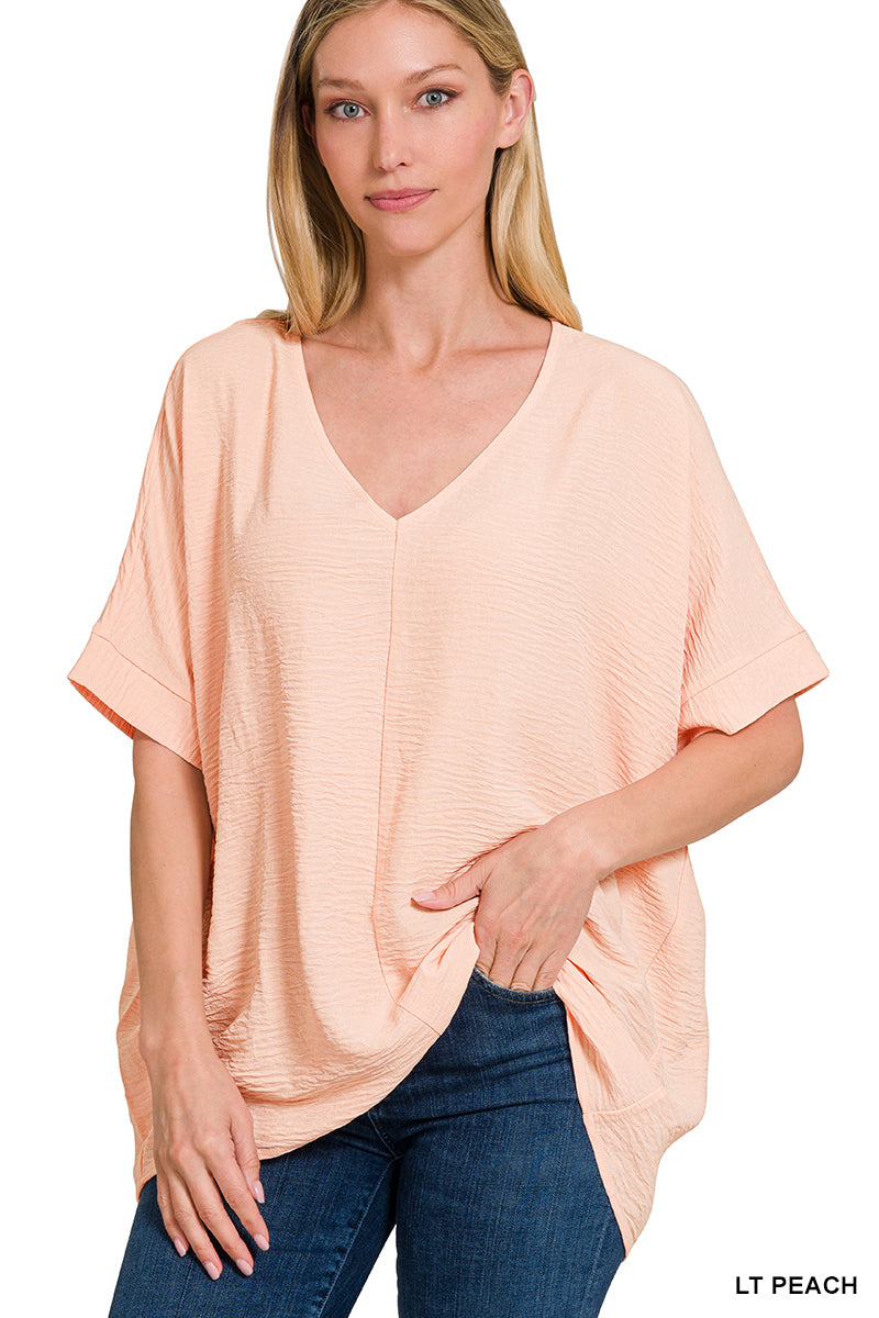 V-Neck Dolman Short Sleeve Top