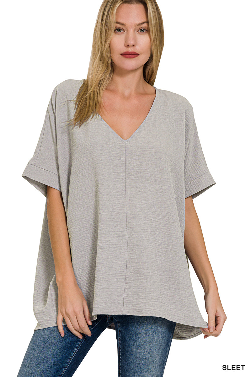 V-Neck Dolman Short Sleeve Top