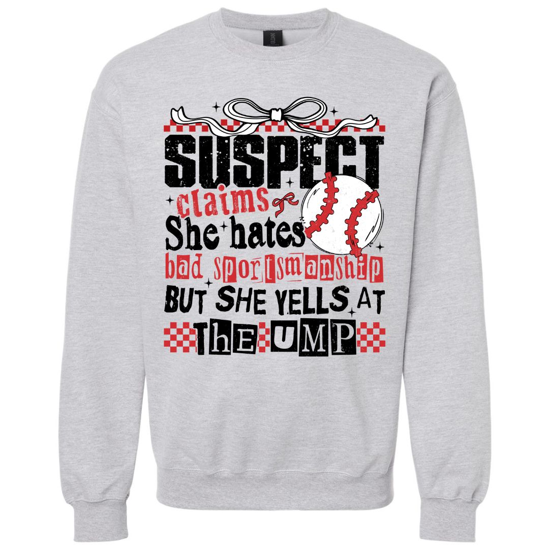 SUSPECT Sportsmanship Baseball Sweatshirt