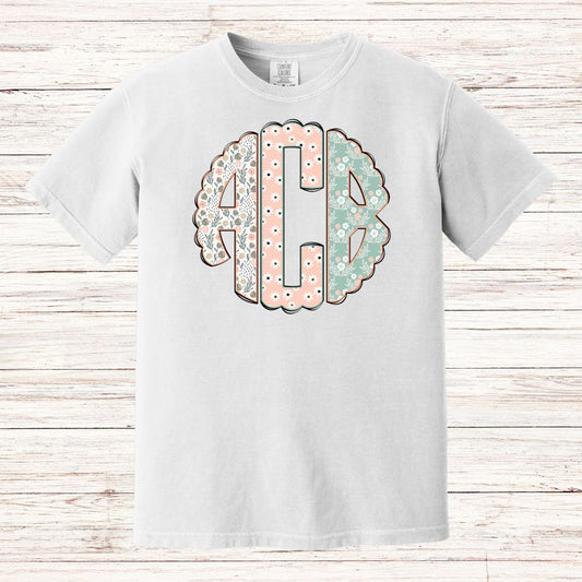 Spring Floral Monogram T-shirt