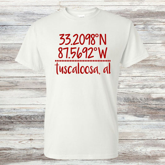 Tuscaloosa Latitude/Longitude T-shirt