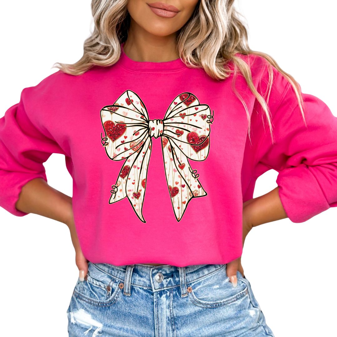 Valentine Bow Coquette Sweatshirt