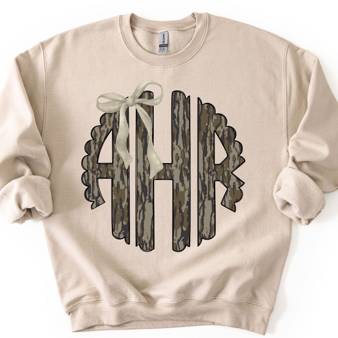Custom Camo Monogram Crewneck